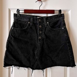 Madewell Denim A-line skirt in black wash, 28